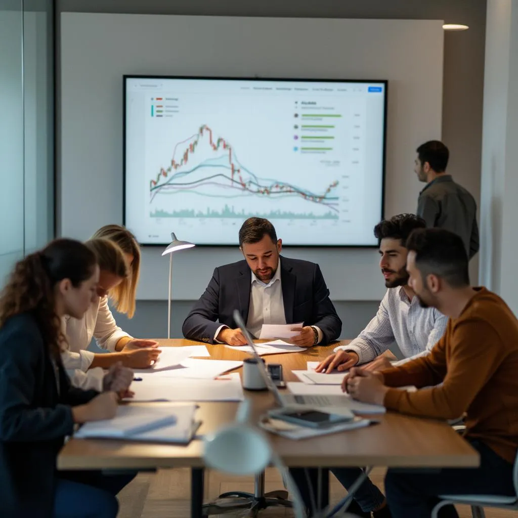 Equipo de FinanCol en sesión de planificación estratégica