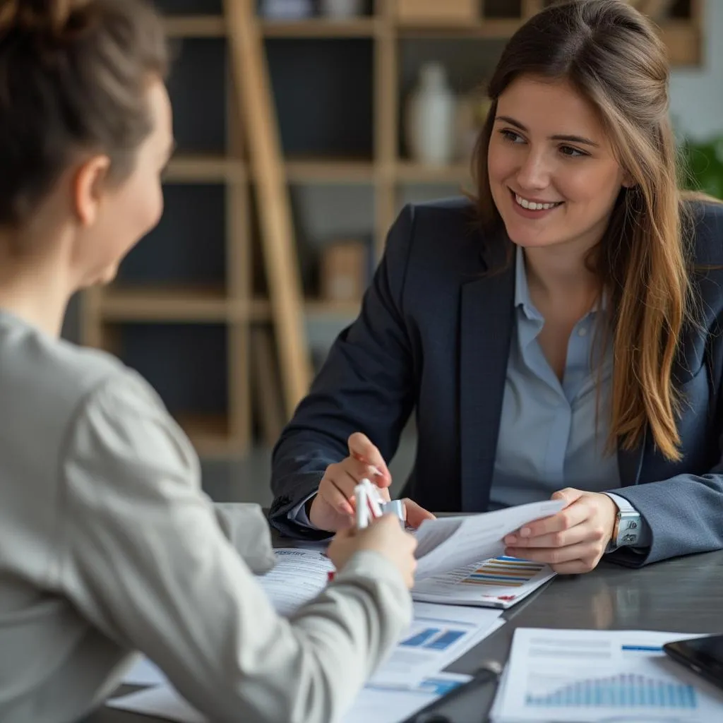 Consultor de FinanCol asesorando a un cliente