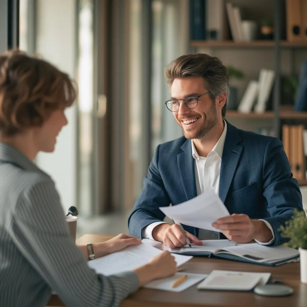 Consultor asesorando a un cliente